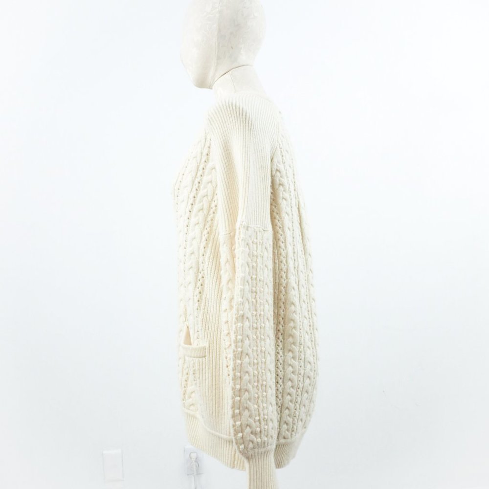 Robert Rodriguez S Cashmere Cable Cardigan Cream - Picture 10 of 13